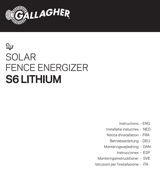 Gallagher Solar Fence Energizer S6 Litium